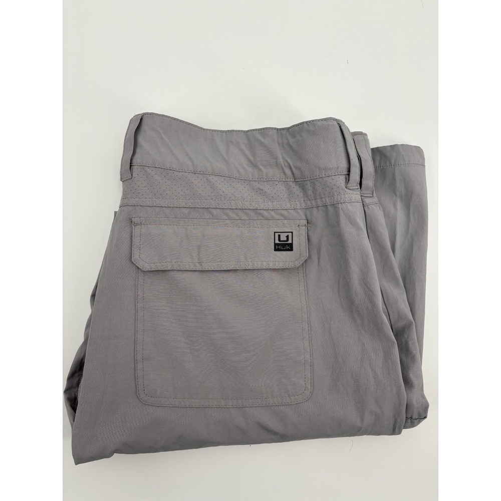 Huk Next Level Men's Fishing Performance Cargo Pants Gun Gray H2000174, XXL, 33" - Picture 8 of 8
